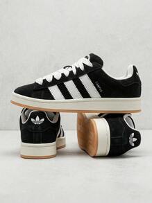 Adidas Campus 女款低筒運動鞋，輕量透氣緩震，日常休閒黑色 HQ8708 - 黑與白 - 查看 4