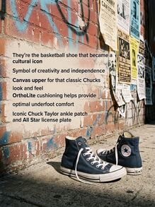 Converse Chuck Taylor All Star 女款高筒運動鞋 舒適柔軟休閒戶外穿著 黑色 M9622C - 海軍 - 查看 2