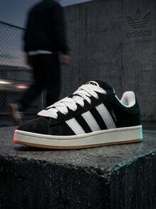 Adidas Campus 女款低筒運動鞋，輕量透氣緩震，日常休閒黑色 HQ8708 - 黑與白 - 查看 5