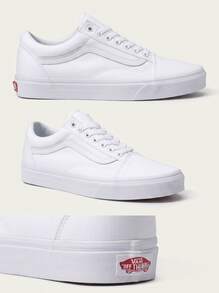 Vans Old Skool 女款運動鞋，輕量透氣緩震，適合戶外跑步，黑色 VN000D3HWOO - 白色 - 查看 4
