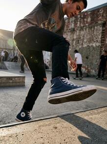 Converse Chuck Taylor All Star 女款高筒運動鞋 舒適柔軟休閒戶外穿著 黑色 M9622C - 海軍 - 查看 6