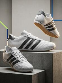 Adidas Taekwondo 女款運動鞋 柔軟輕量透氣休閒健身鞋 白色 JS1194 - 白色/黑色 - 查看 4