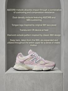 New Balance 9060 女款運動鞋 輕量透氣 緩震 戶外跑步 黑色 GC9060BE - 粉紅紫色 - 查看 2
