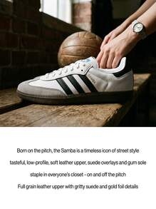 Adidas Samba 女款運動鞋 緩震舒適 百搭健身訓練鞋 黑色 IG9030 - 雲白/核心黑/膠 - 查看 2