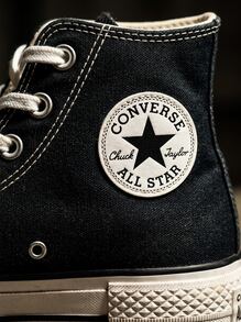 Converse Chuck Taylor All Star 高帮女式运动鞋，增高平台，缓冲舒适，耐用橡胶外底，适合日常穿着 560845F - 黑色 - 查看 6