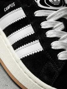 Adidas Campus 女款低筒運動鞋，輕量透氣緩震，日常休閒黑色 HQ8708 - 黑與白 - 查看 6