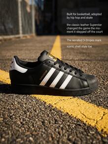 Adidas Superstar 女款休閒鞋 輕量緩震 透氣舒適 厚底 Logo 親膚 百搭 日常健身 通勤 下班休閒 旅遊約會 黑色 EG4959 - 黑色 - 查看 2