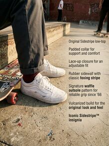 Vans Old Skool 女款運動鞋，輕量透氣緩震，適合戶外跑步，黑色 VN000D3HWOO - 白色 - 查看 2
