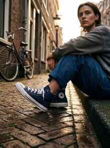 Converse Chuck Taylor All Star 女款高筒運動鞋 舒適柔軟休閒戶外穿著 黑色 M9622C - 海軍 - 查看 3