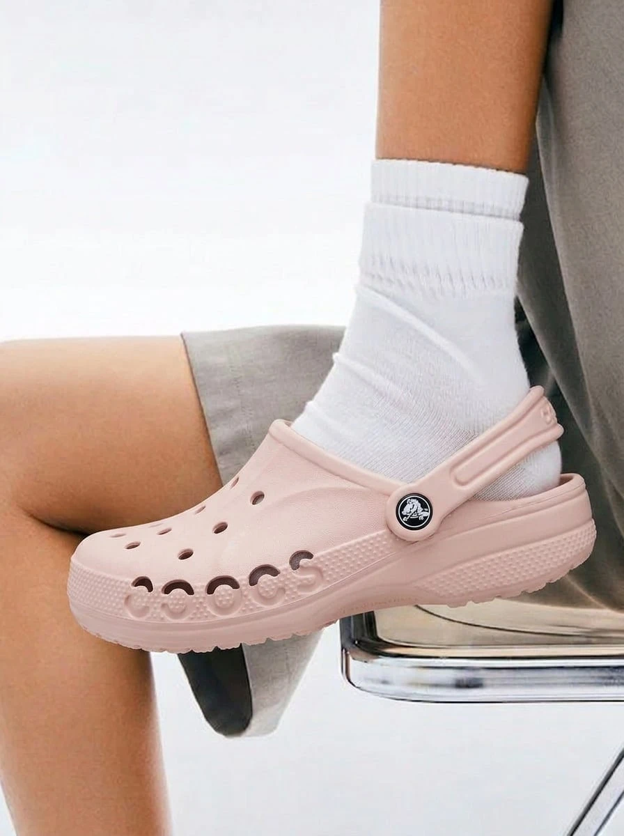 Crocs 經典兒童木製克羅格鞋,時尚百搭,適合度假、旅行與休閒,粉紅色 CR207012-100 - 白色 - 查看 1