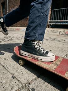 Converse Chuck Taylor All Star 高帮女式运动鞋，增高平台，缓冲舒适，耐用橡胶外底，适合日常穿着 560845F - 黑色 - 查看 3