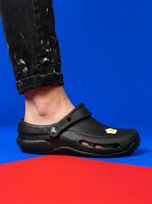 Crocs Giày lười Unisex thấm hút mồ hôi thoáng khí chống nắng chống gió giữ ấm đa năng logo trơn dễ giặt nhanh khô thể thao ngoài trời chạy bộ hàng ngày đi học nam nữ màu đen 10075-001 - đen - Xem 3