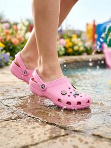 Crocs 经典男女通用凉鞋，吸汗透气保暖，百搭耐穿，弹性好，易洗快干，适合运动、户外跑步、瑜伽、日常穿着，粉色，货号：10001-6I2 - 粉紅色 - 查看 7