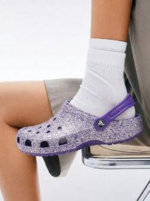 Crocs Zuecos clásicos con brillo T - Púrpura neón/multi - Ver 1