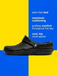 Crocs Giày lười Unisex thấm hút mồ hôi thoáng khí chống nắng chống gió giữ ấm đa năng logo trơn dễ giặt nhanh khô thể thao ngoài trời chạy bộ hàng ngày đi học nam nữ màu đen 10075-001 - đen - Xem 2