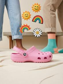Crocs 经典男女通用凉鞋，吸汗透气保暖，百搭耐穿，弹性好，易洗快干，适合运动、户外跑步、瑜伽、日常穿着，粉色，货号：10001-6I2 - 粉紅色 - 查看 5