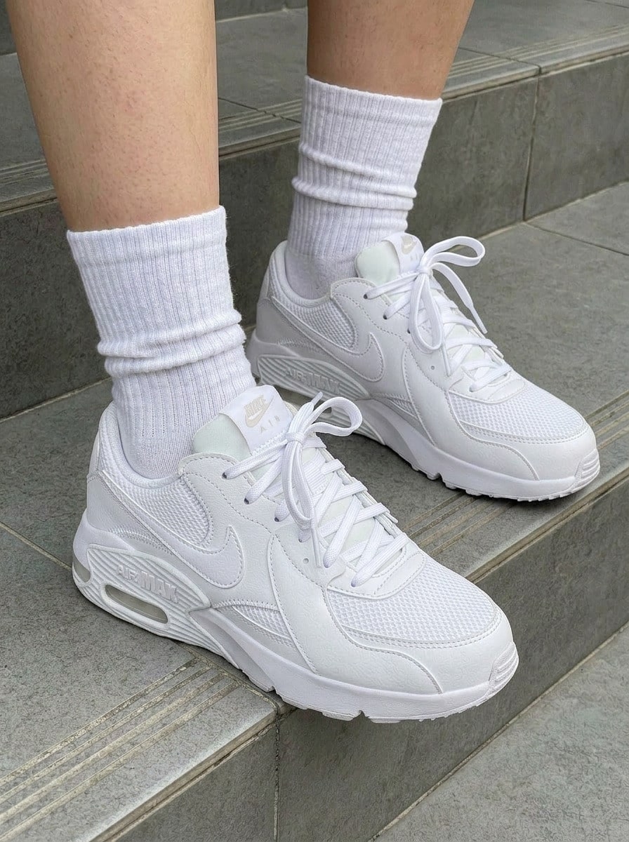 Nike Air Max Excee Kids' Sneakers Heritage Flexible Rubber Outsole Running Street Style Office White CD6894-100 - 灰色 - 查看 1