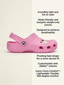 Crocs 经典男女通用凉鞋，吸汗透气保暖，百搭耐穿，弹性好，易洗快干，适合运动、户外跑步、瑜伽、日常穿着，粉色，货号：10001-6I2 - 粉紅色 - 查看 2