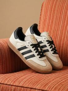 Adidas Samba Og 女式运动鞋米色黑色 ID0478 - 乳白色/核心黑色/沙層 - 查看 1