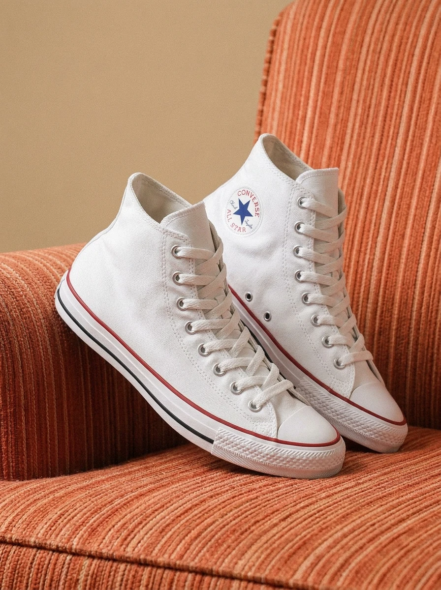 Chuck Taylor All Star 全明星经典帆布高帮休闲运动鞋男女款 M7650C - 白色 - 查看 1