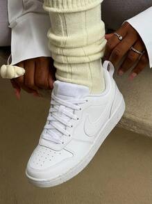 Nike Court Borough Women's Running Shoes Arch Support Responsive Shock-Absorbing Running Sports Daily DV5456-106 - White/White/White - View 1