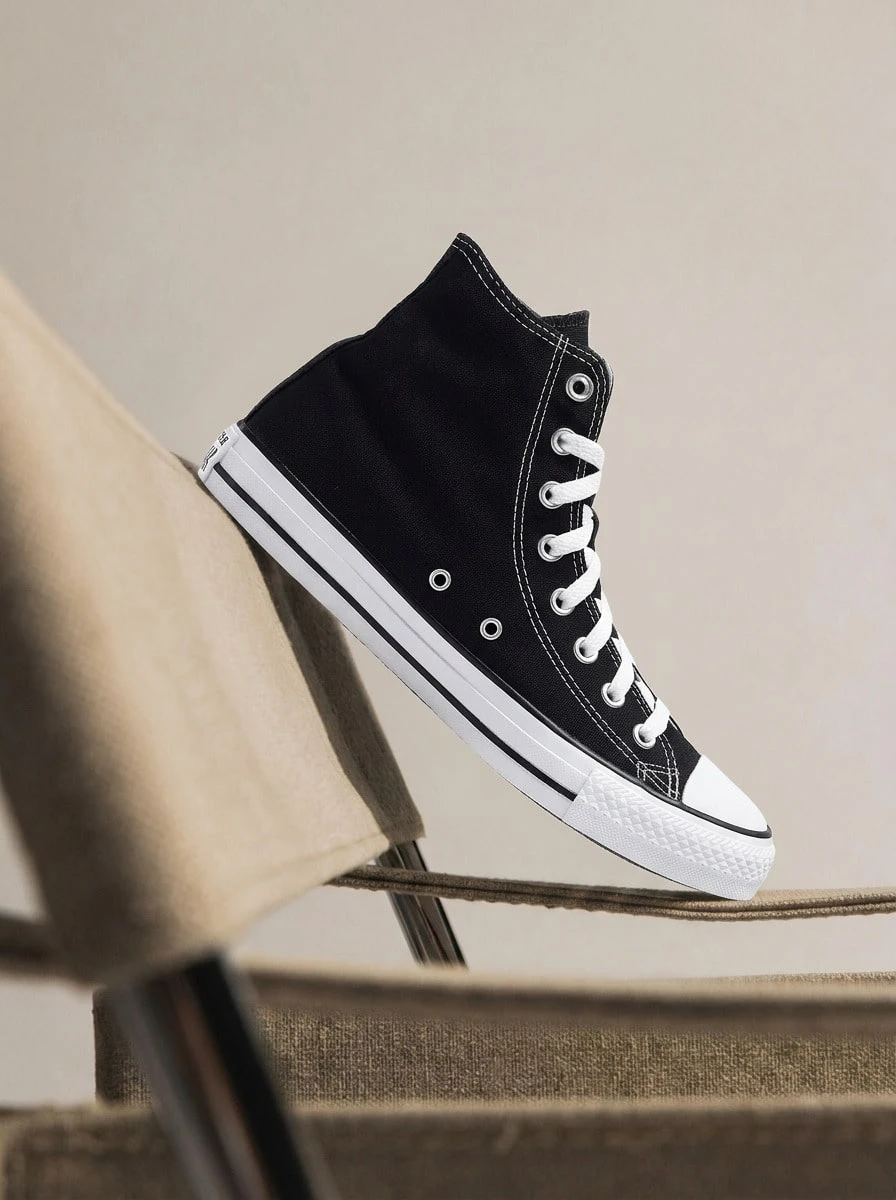 Chuck Taylor All Star 全明星经典帆布高帮休闲运动鞋男女款 M9160C - 黑色 - 查看 1