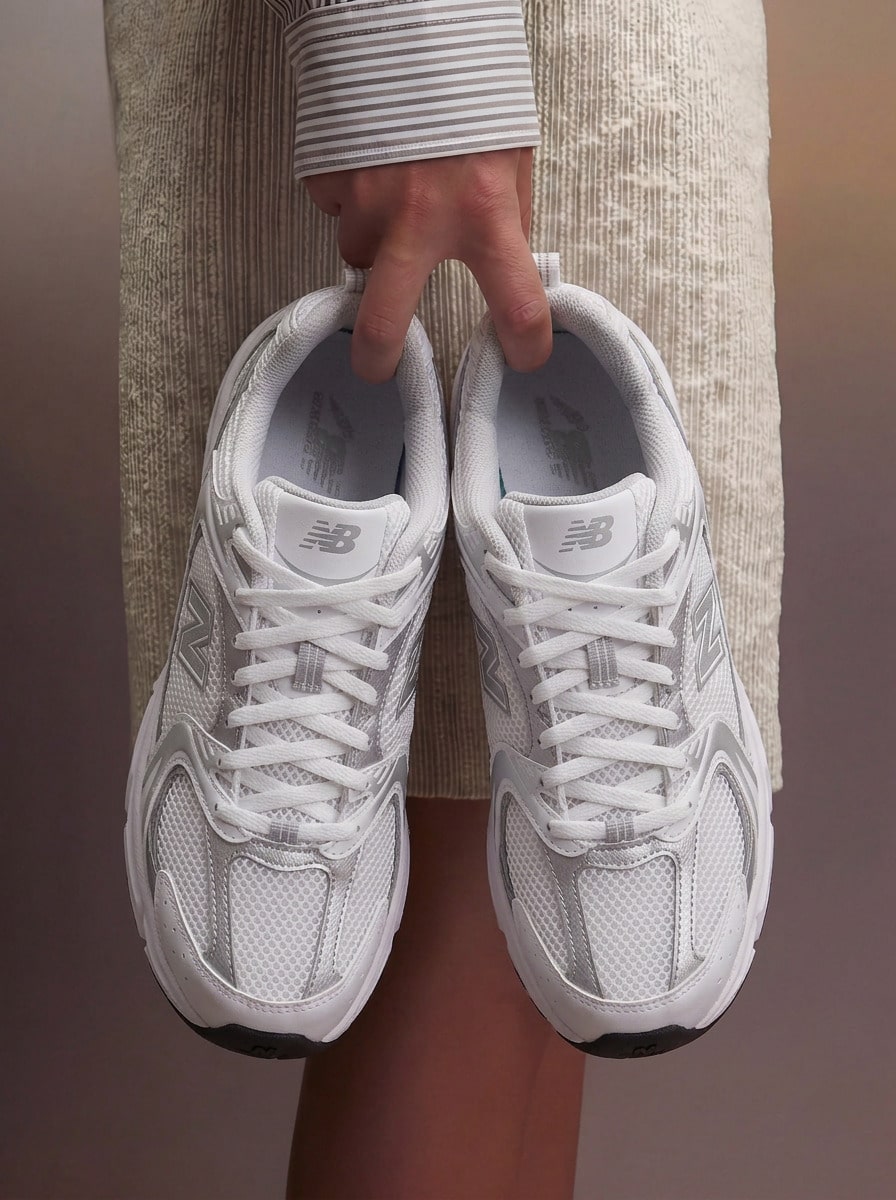 New Balance 530 أحذية رياضية بيضاء مونسل متعددة الاستخدامات MR530 - الأبيض الفضي - مشاهدة 1