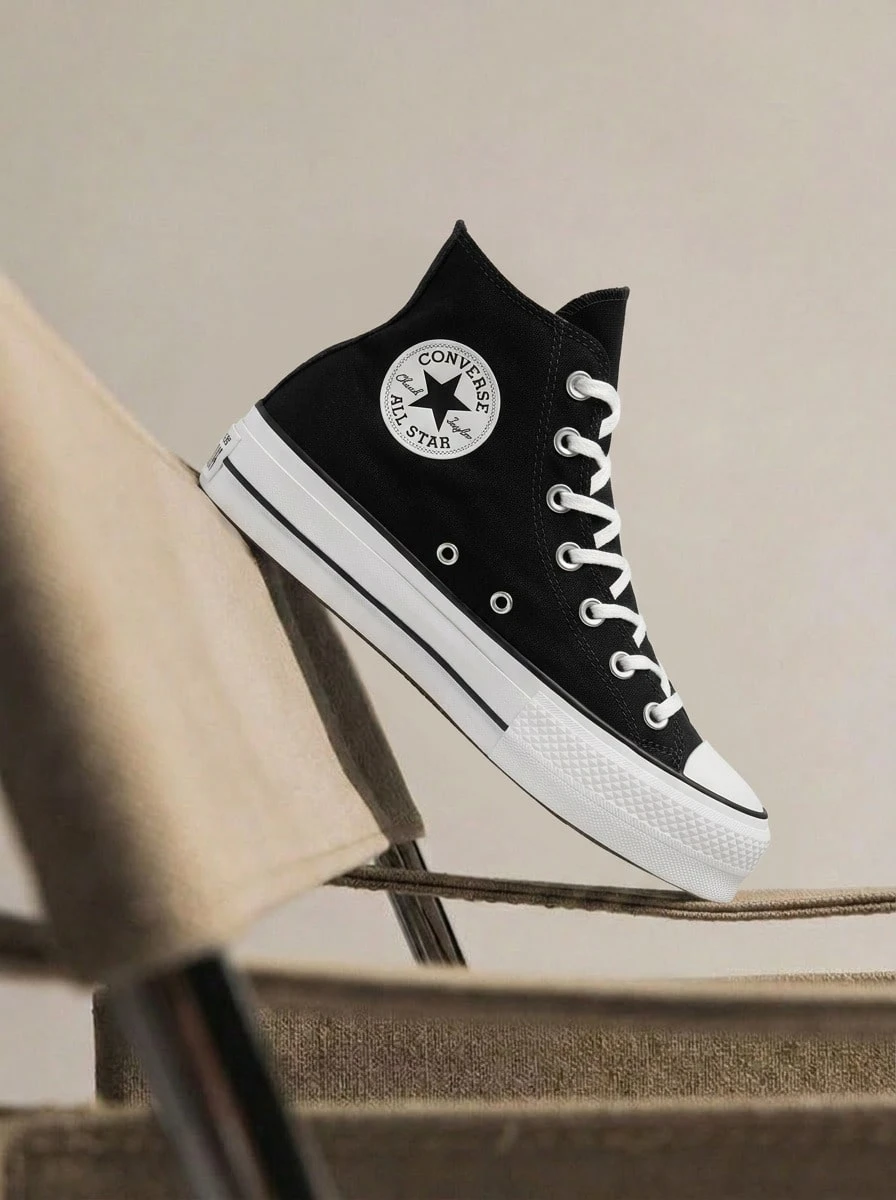 Converse Chuck Taylor All Star Lift Hi Black 560845C - Black/White/White - View 1