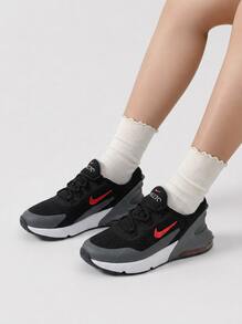 Nike Air Max 270 GO 儿童运动鞋 黑色/灰色/炭灰色/亮红色 DV1970 - 黑色/煙灰色/炭灰色/亮深紅色 - 查看 1