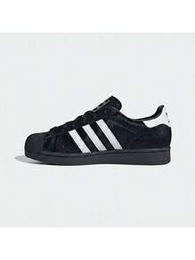 Adidas Superstar 女士休闲鞋 轻便缓震透气舒适厚底 Logo 亲肤百搭日常健身通勤下班休闲旅行约会 黑色 JH9475 - 黑色 - 查看 1