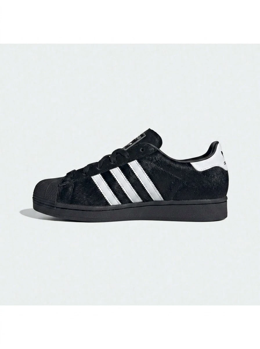 Adidas Superstar 女士休闲鞋 轻便缓震透气舒适厚底 Logo 亲肤百搭日常健身通勤下班休闲旅行约会 黑色 JH9475 - 黑色 - 查看 1