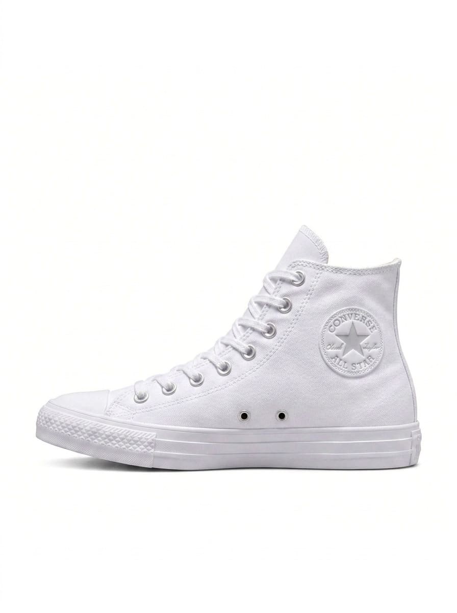 Converse Chuck Taylor All Star Lift HI 男女通用运动鞋，仿皮材质，高帮设计，中等宽度，都市休闲运动风，Fashiudaily 白色，尺码 US1-14，货号 561676C - 白色 - 查看 1