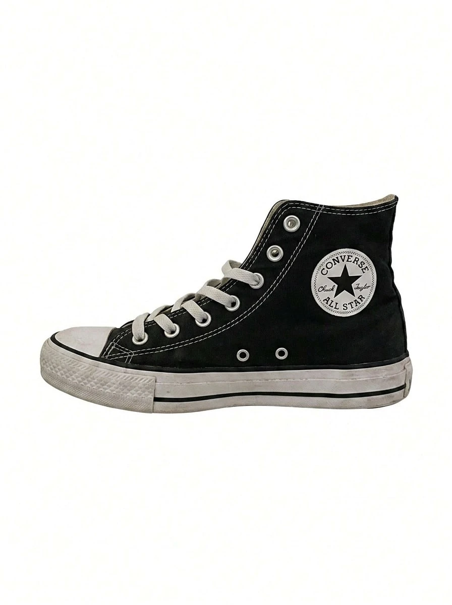 Converse Chuck Taylor Lift 女士真皮高帮平底舒适系带靴,适合旅行、工作、都市日常穿着,二手,黑白配色,7码,561675C - 黑色 - 查看 1