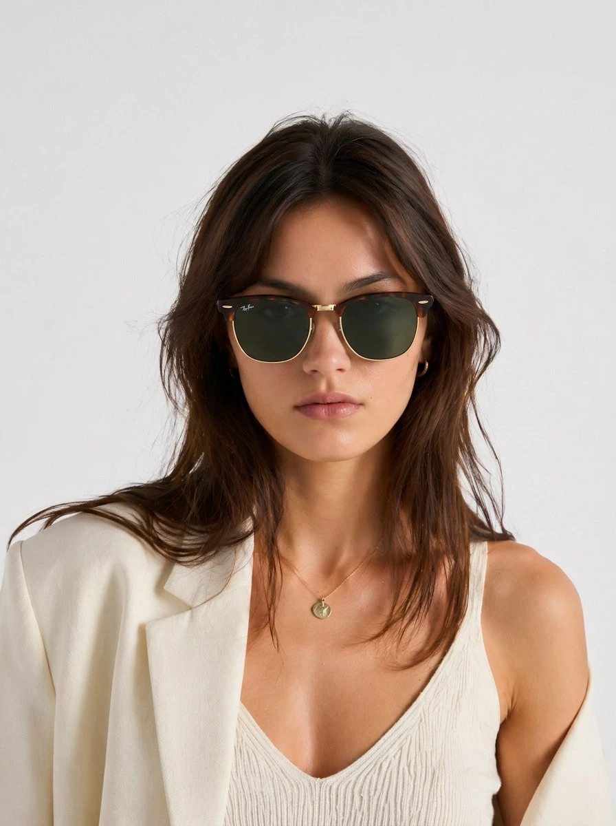 Ray Ban Women's Sunglasses Brown Lightweight Frame UV400 Protection ORB-3016-W0366 Festival Beach Day Vacation Cozy Season Pick - Rust Brown - View 1