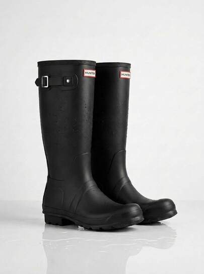 Hunter Original Tall Rubber Men's Calf Length Boots Black MFT9000RMA