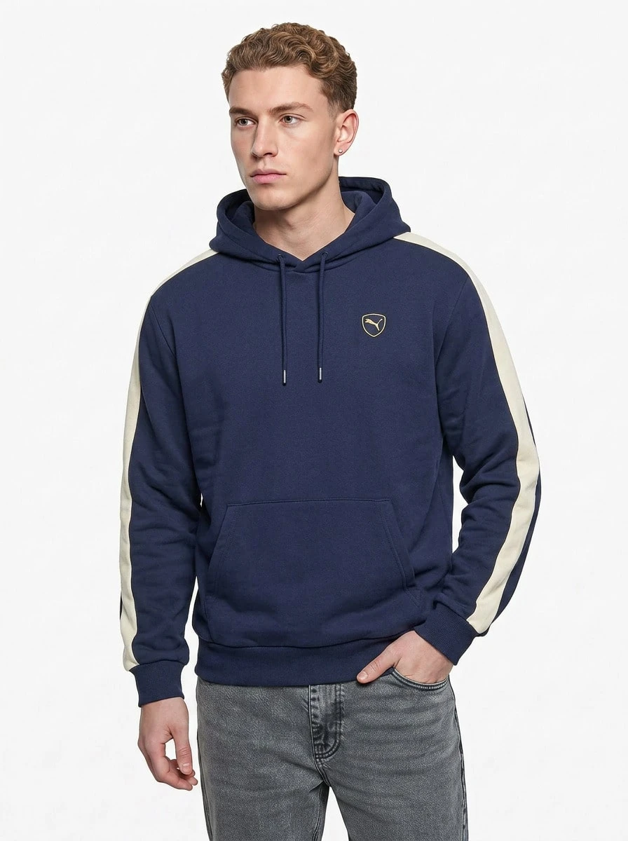 Puma Men's Sports & Outdoor Hoodies Lightweight Durable Fleece-Lined Weekend Sports Commuting Blue 692016-01 - Blue White - View 1