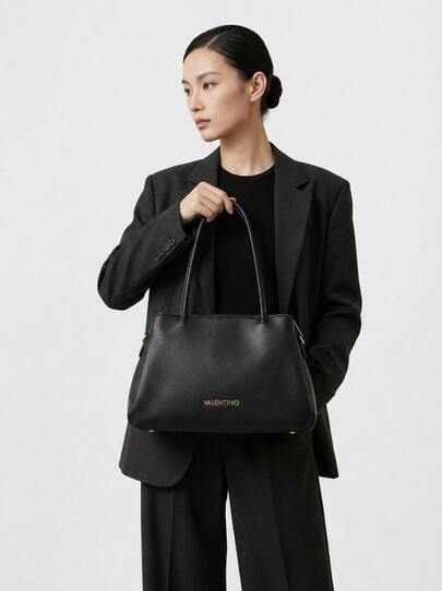 Valentino Bags Outdoor Sports Bags Spacious Premium Portable Weekend Gym Casual Black VBS9I801-WEST-BLK
