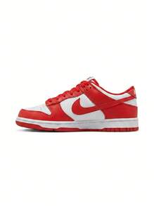 Nike Dunk Low 青少年运动鞋经典低帮舒适轻便学校健身房绿白 FB9109-119 - 白色和紅色 - 查看 1