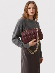 Cavalli Class Women's Adjustable Strap Multi-Pocket Sturdy Shopping Commuting Daily Burgundy CCHB0195-400 - Bungundy - View 1