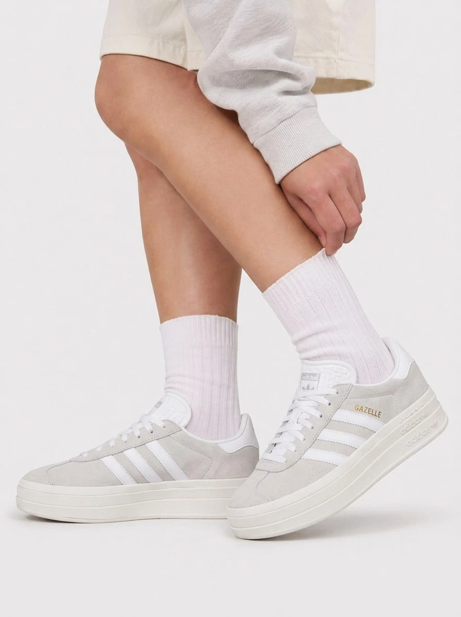 Adidas Gazelle Bold Women's Sneakers Grey Two / Cloud White / Core White HQ6893 - 灰二/雲白/核心白 - 查看 1