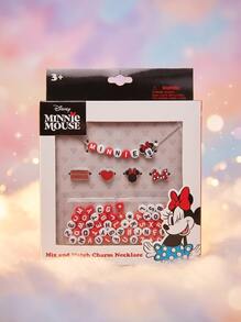 Minnie Mouse WINNIE THE POOH 米妮鼠吊飾項鍊套組－可收藏吊飾項鍊，附多款角色吊飾，耐用兒童材質，米妮粉絲禮物 - 彩色 - 查看 1