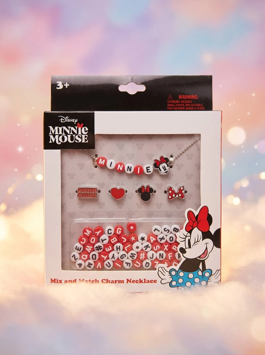 Minnie Mouse WINNIE THE POOH 米妮鼠吊飾項鍊套組-可收藏吊飾項鍊,附多款角色吊飾,耐用兒童材質,米妮粉絲禮物 - 彩色 - 查看 1