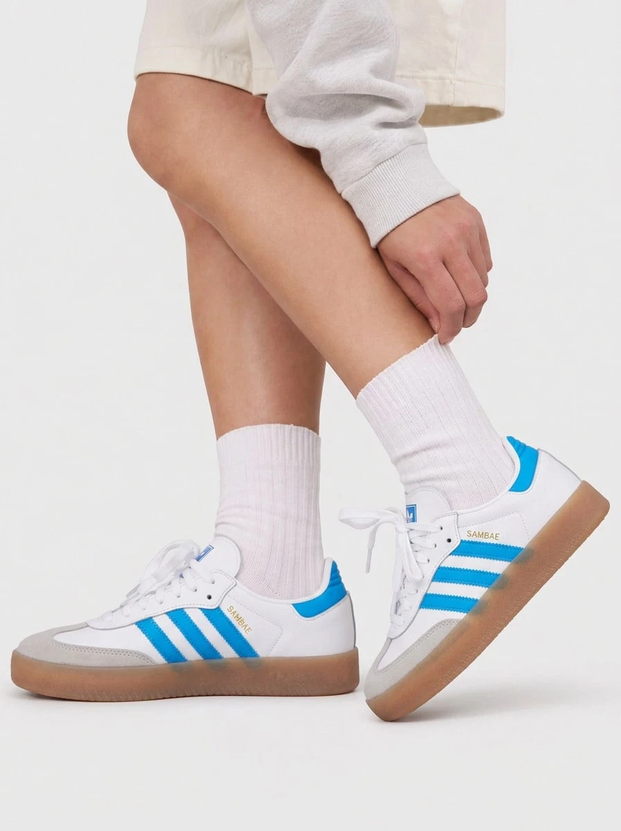 Adidas Sambae Teen Sneakers Versatile Stylish Cushioned Travel Training Street Style White JQ1236 - 白色 - 查看 1