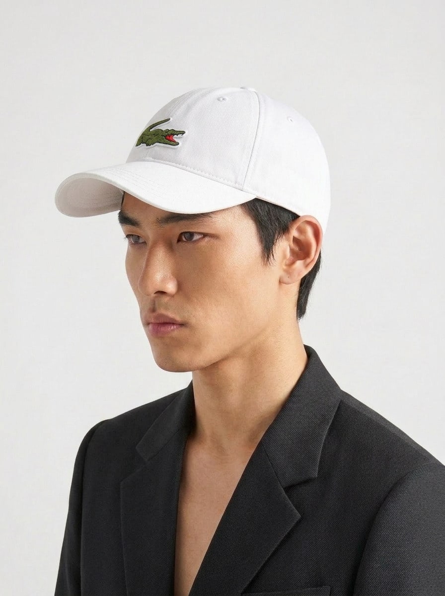 Lacoste Adjustable Organic Cotton Twill Unisex Cap White - 白色 - 查看 1