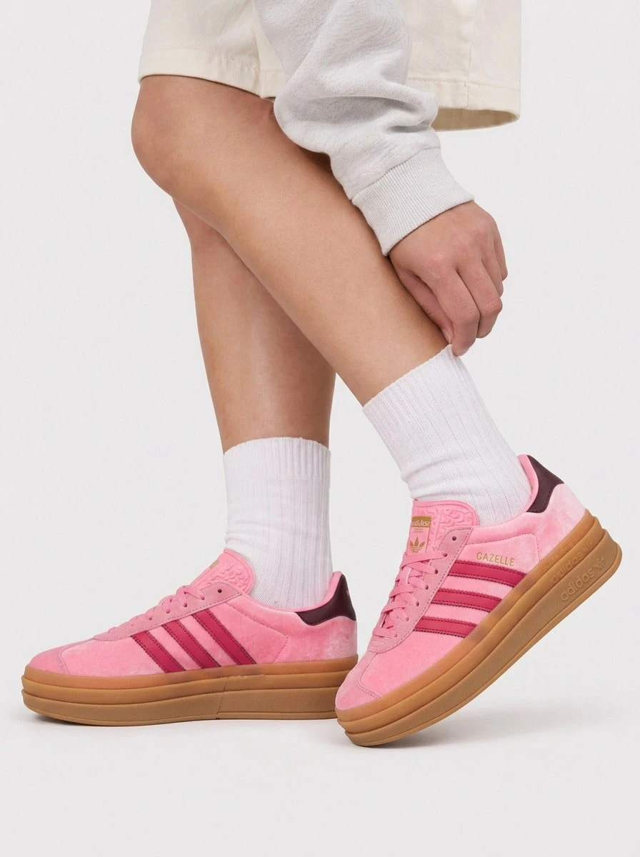 Adidas Gazelle Bold Kids Sneakers JR5964 - 玫紅色 - 查看 1