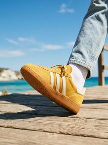 Adidas 阿迪达斯手球 Spezial 运动鞋吸汗透气保暖多功能标志纯色良好弹性易洗速干运动户外跑步日常上学成人男女通用黄色 IF7088 - 黃色 - 查看 1