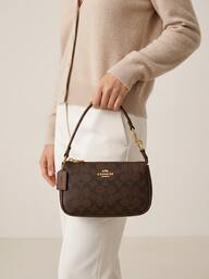 Coach Bolso Bandolera Signature Canvas para Mujer Nolita 19 Negro Compacto Correa Ajustable Cierre Cremallera Manos Libres CW426IMXAQ Moda Otoño Casual Elegante Cita Nocturna Viaje
