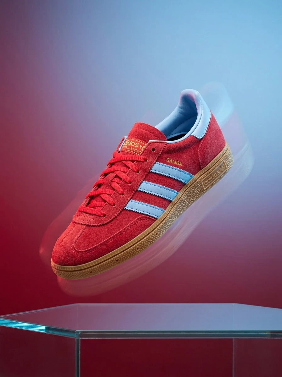 Adidas Handball Spezial 女款運動鞋 透氣緩震舒適休閒健身鞋 紅色 JR3607 - 紅色 - 查看 1