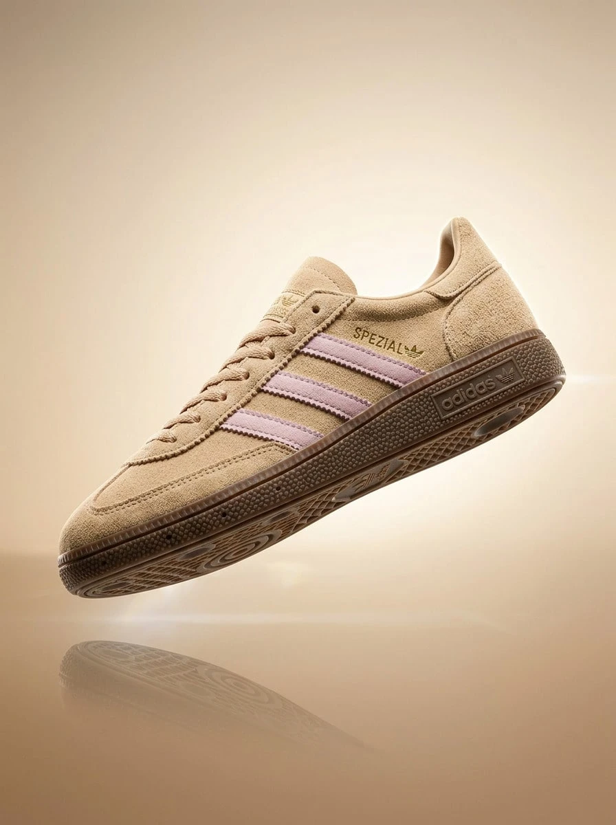 Adidas Handball Spezial Hi Retro 女款運動鞋 透氣緩震舒適 日常健身穿搭 粉色 JI2651 - 砂岩/透明粉紅色 - 查看 1