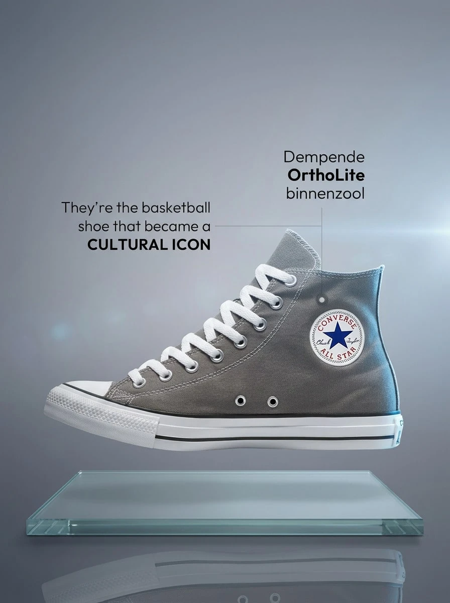 Converse Chuck Taylor All Star 女款運動鞋 柔軟輕量透氣休閒健身鞋 黑色 1J793C - 灰色 - 查看 1